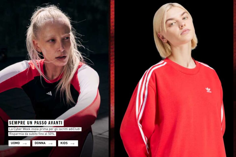 Approfitta dello sconto fino al 50% con la Cyber Week adidas!